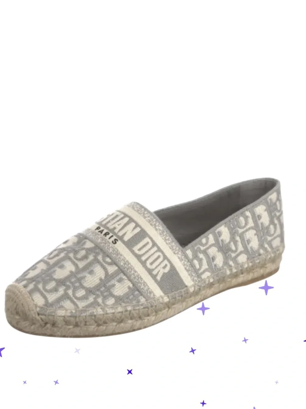 DIOR GRANVILLE ESPADRILLES Size 39 STONE GREY